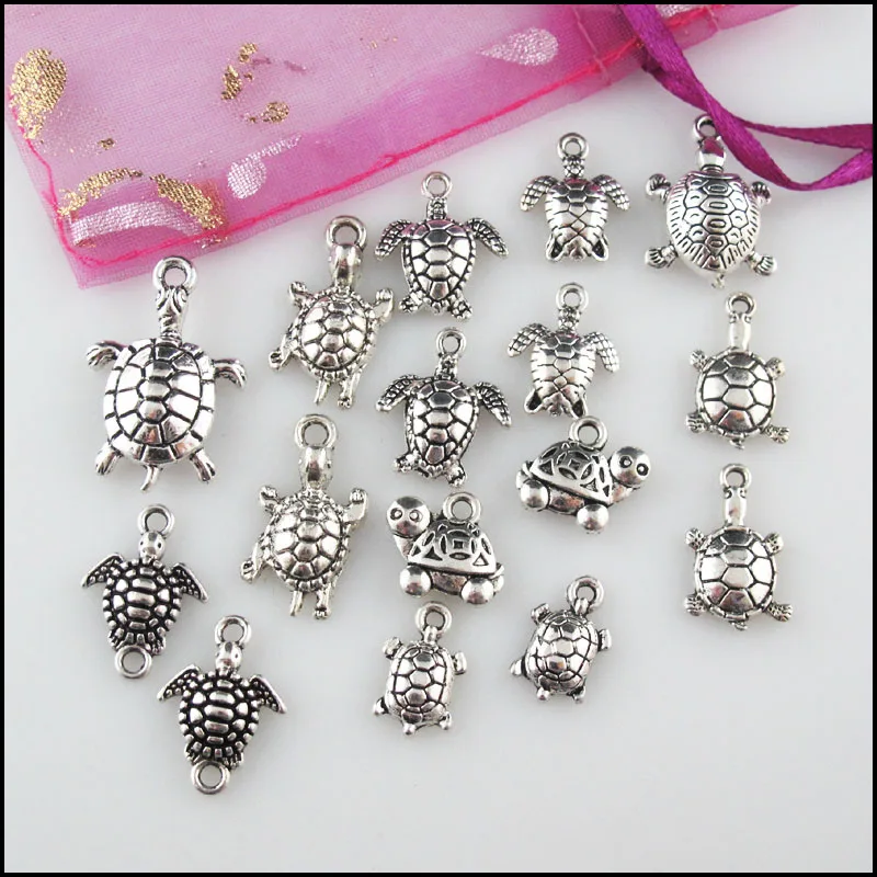 New Lovely Animal Tortoise Charms Tibetan Silver Plated Pendants For Gifts Jewelry