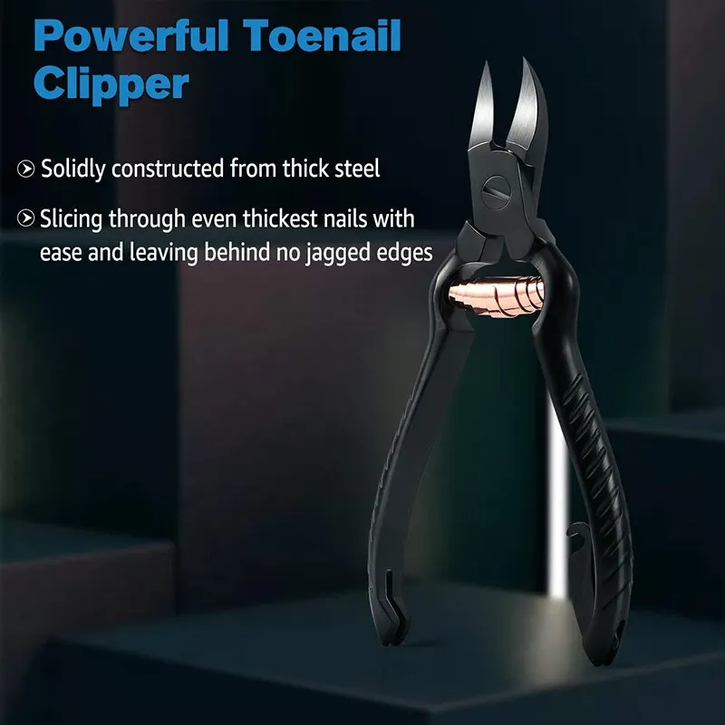 New Design Black Toenail Clippers Heavy Duty Thick Nail Clippers Stainless Steel Podiatry Ingrown Manicure Tools Wholesale