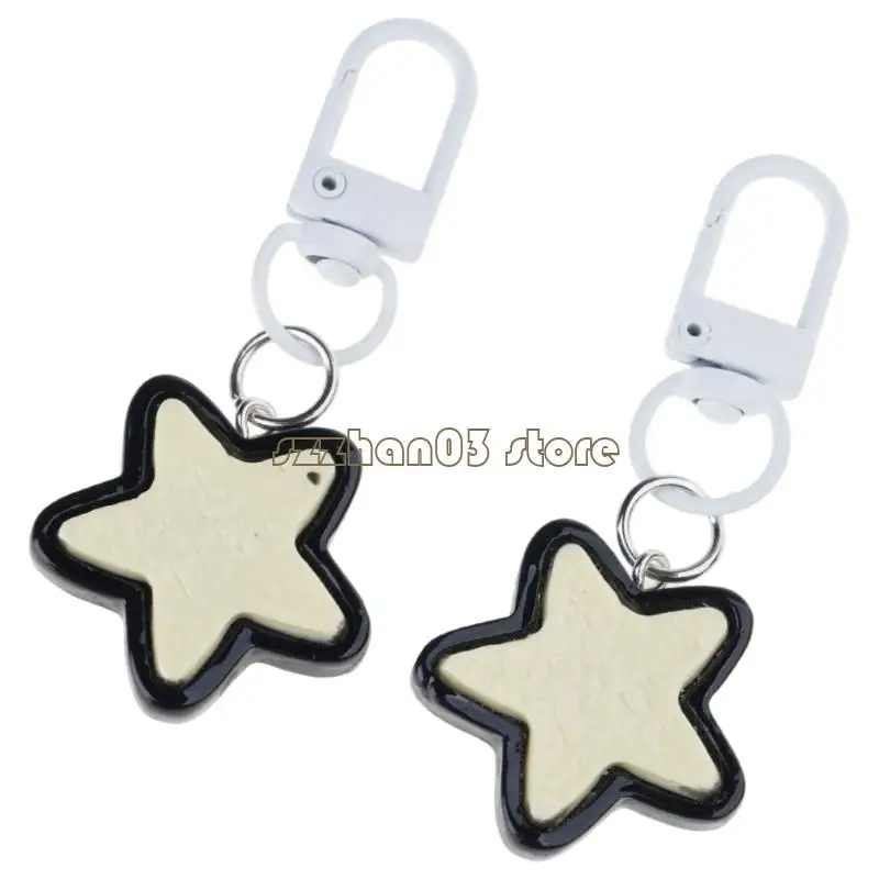 367C Edgy Yet Sweet Star Keychain Y2K Resin Charm For Keys Bags Or Phone Accessories Retro Design Friendship