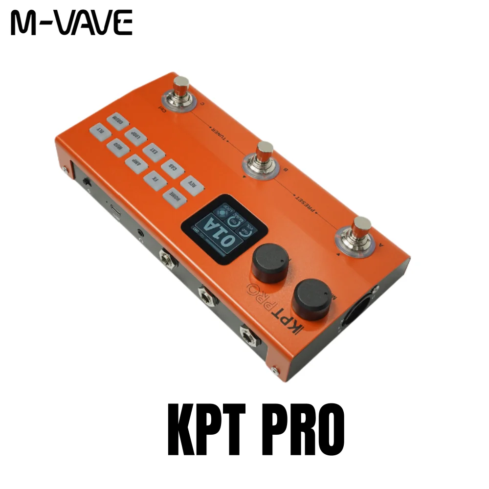 

Гитарная педаль M-VAVE Yuimer KPT PRO Orange с мультиэффектами, XLR-выходом, драм-машиной, Bluetooth 5.0, 60 IR-эффектами, аккумулятор 2000 мАч