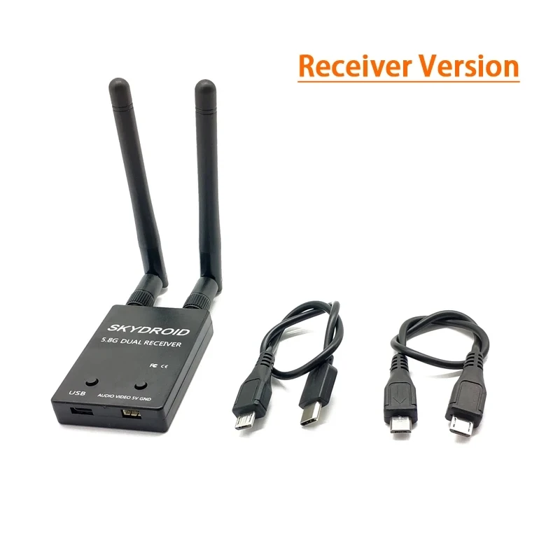 Skydroid UVC Transmissor Receptor para Android Mobile Phone, Tablet RC Parte, 5.8G, 48CH, 25 MW, 100MW, 200MW Ajustar FPV VTX Câmera