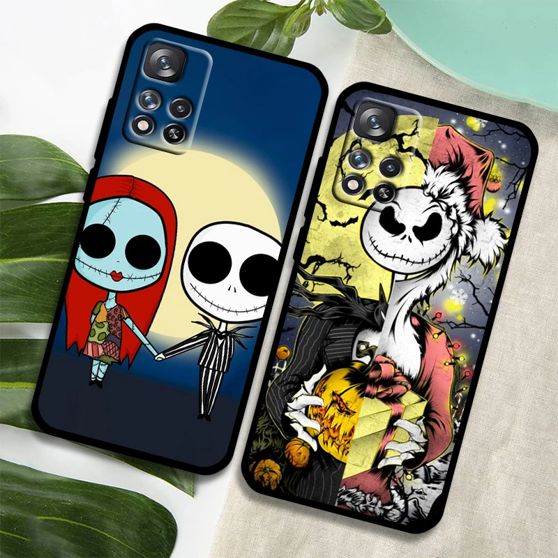 Nightmare Before Christmas For Xiaomi Redmi Note 12 11 11T 10 9 8 7 6 5 Pro 5G 4G Silicone Soft Shockproof Black Phone Case