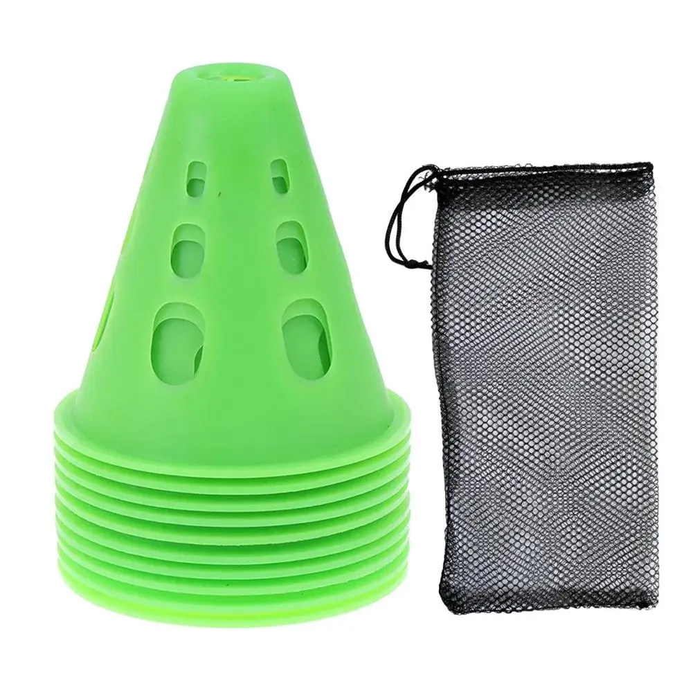 10pcs/lot Colorful Skate Pile Cup Windproof Roller Skating Training Skateboard Agility Marking Cones Cone Slalom Marker U9R5