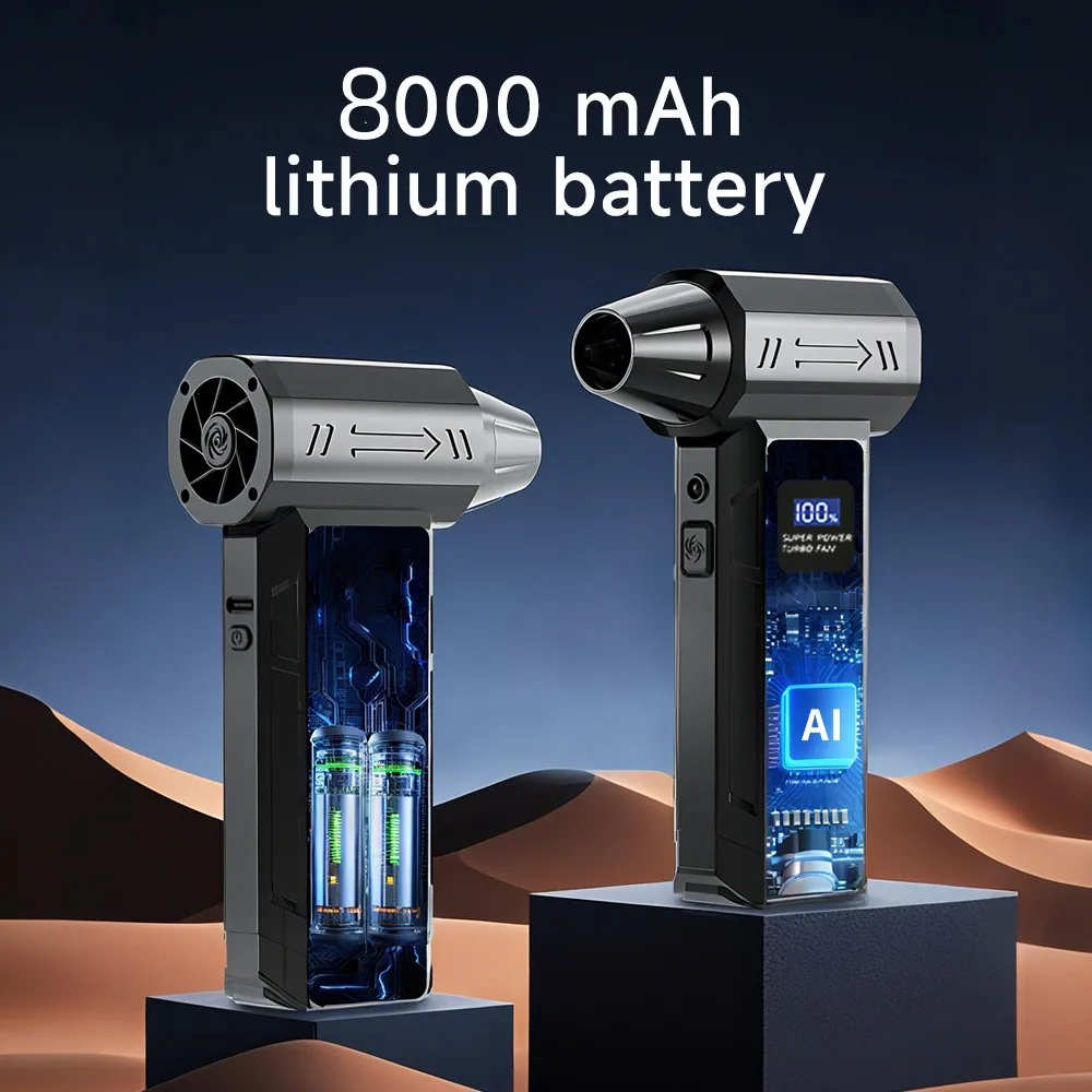 

Wireless Jet Fan 990000RPM Brushless Motor Turbo Jet Blower Car Vacuum Cleaner Lighting/Digital Display Outdoor Portable Blower