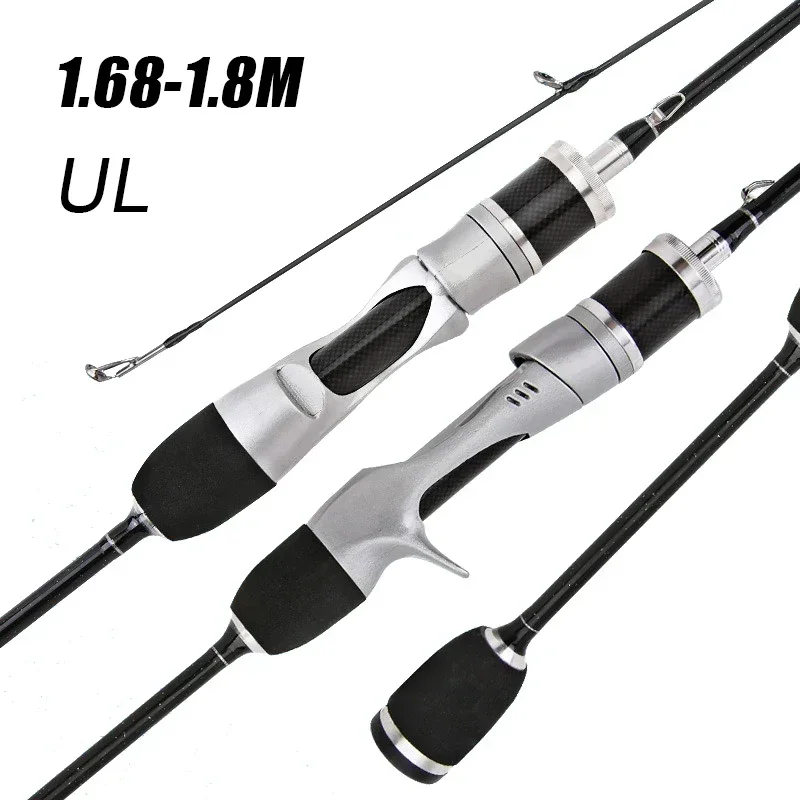 Small Bait Finesse System UL Spinning Casting Fishing Rod Carbon Fiber Ultralight 2 Pieces 1.68-1.8m 1-8g For Trout Fishing Rod