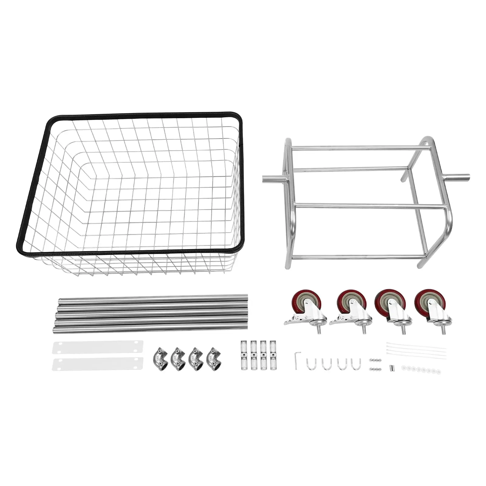 Carrello portabiancheria, Carrello portabiancheria in filo d'acciaio, Cesto portabiancheria con ruote, Carrello portabiancheria commerciale resistente con portacanne 27x22x67