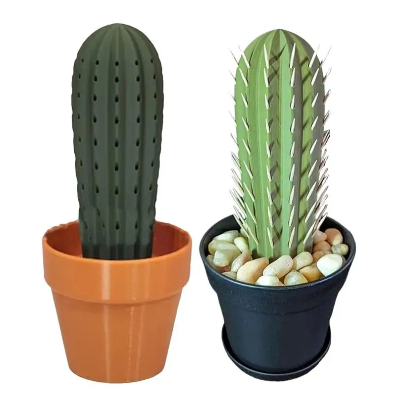 

Toothpick Holder 3D Printed Cactus Shape Toothpick Box Succulent Design Toothpick Holder Creative Decor Piece For home & table