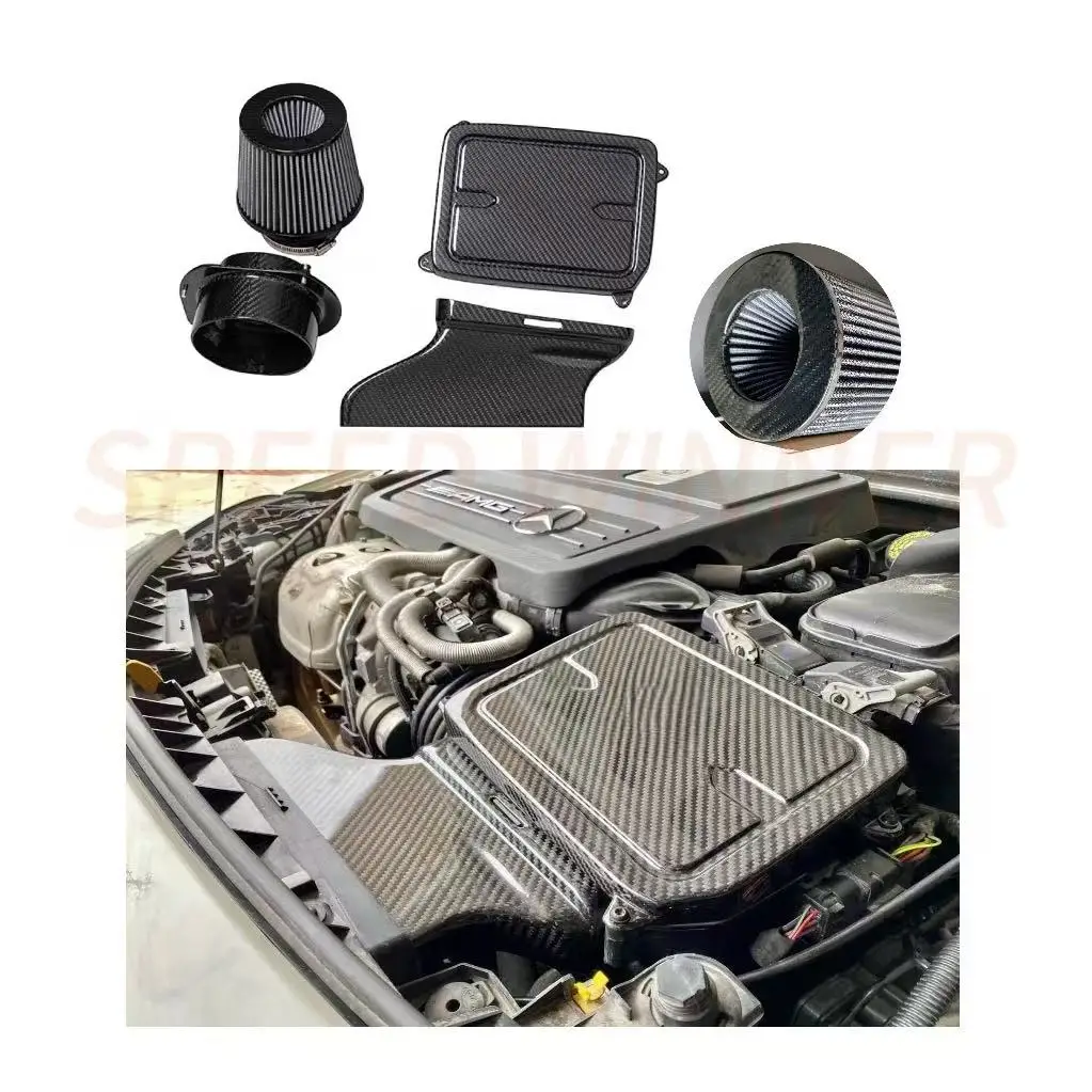 

SpeedWinner High Professional Test Сухая система воздухозаборника из углеродного волокна для Mercedes Benz AMG A45 W176/CLA45 M133 2.0T