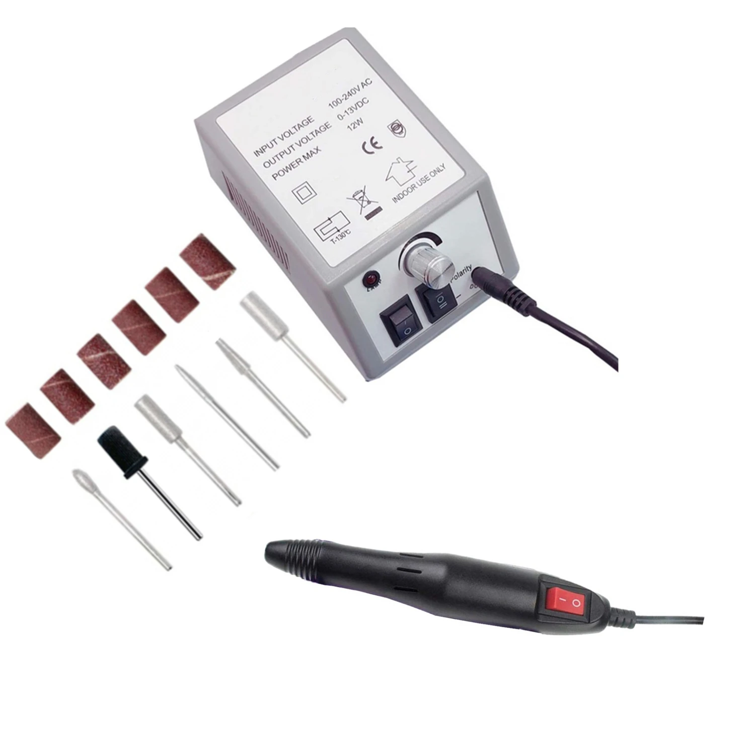 Electric Nail Drill Machine Manicure With Nail Drill Bits Set Nail Files Drill Bits Gel Polish Remover Tools