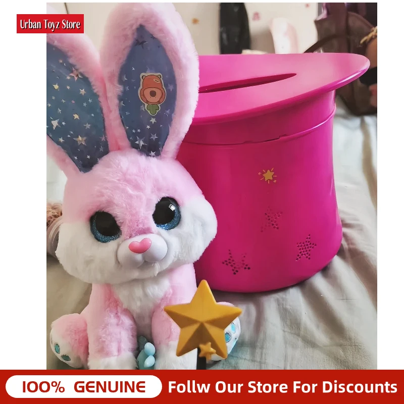 

Zuru Pets Alive Magic Bunnies Blind Box Cute Plush Rabbit Figure Interactive Light Sound Toy Magic Hat Surprise Gift For Collect