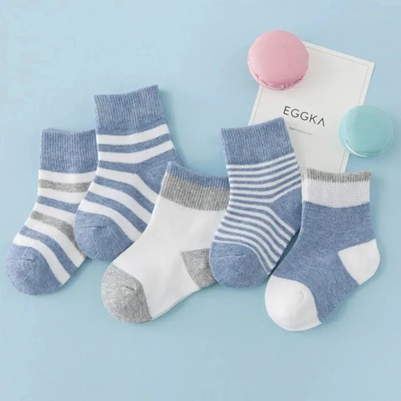1 Pair Baby Socks Cotton Spring Autumn Children School Sock Girls Cute Striped Design Newborn Boy Toddler Kids Socks 0-6 Years