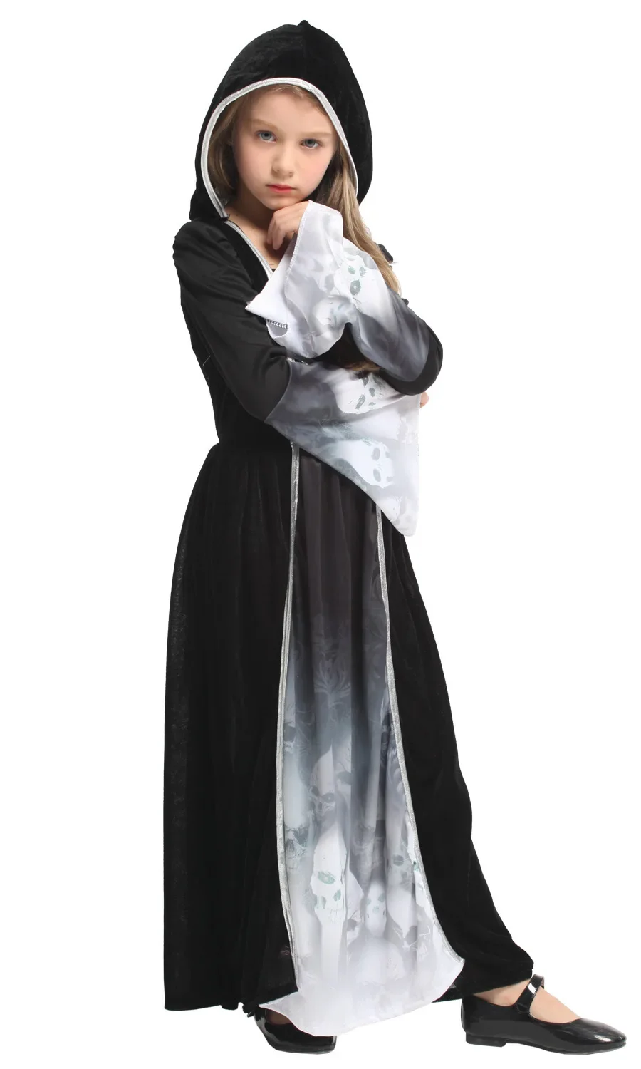 أزياء الهالوين التنكرية للفتيات فستان الأميرة مع زي أداء على شكل جمجمة G-0301