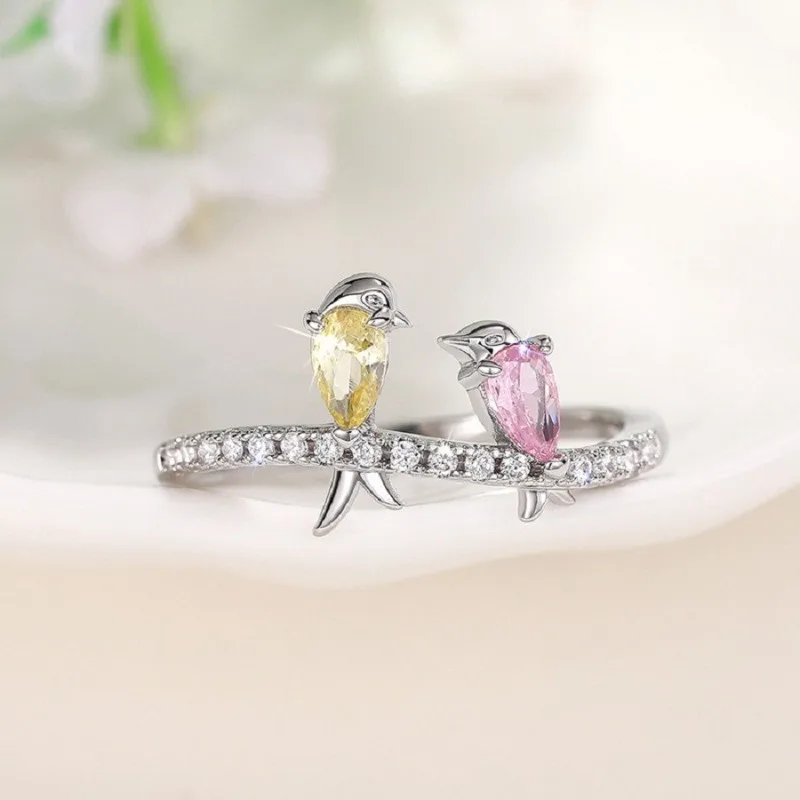 Love on the Branch · Little Bird Depends on People Ring Forest Elf Cute finger Personalized Fashion Jewelry