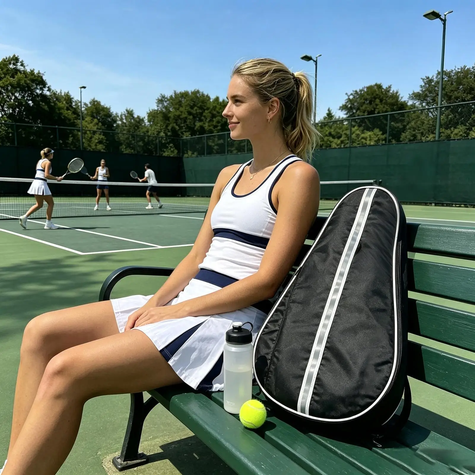 Tennis Racket Bag Portable Zipped Night Reflective Waterproof Storage Tennis Paddle Equipment Holder Bag For Gym Park Club