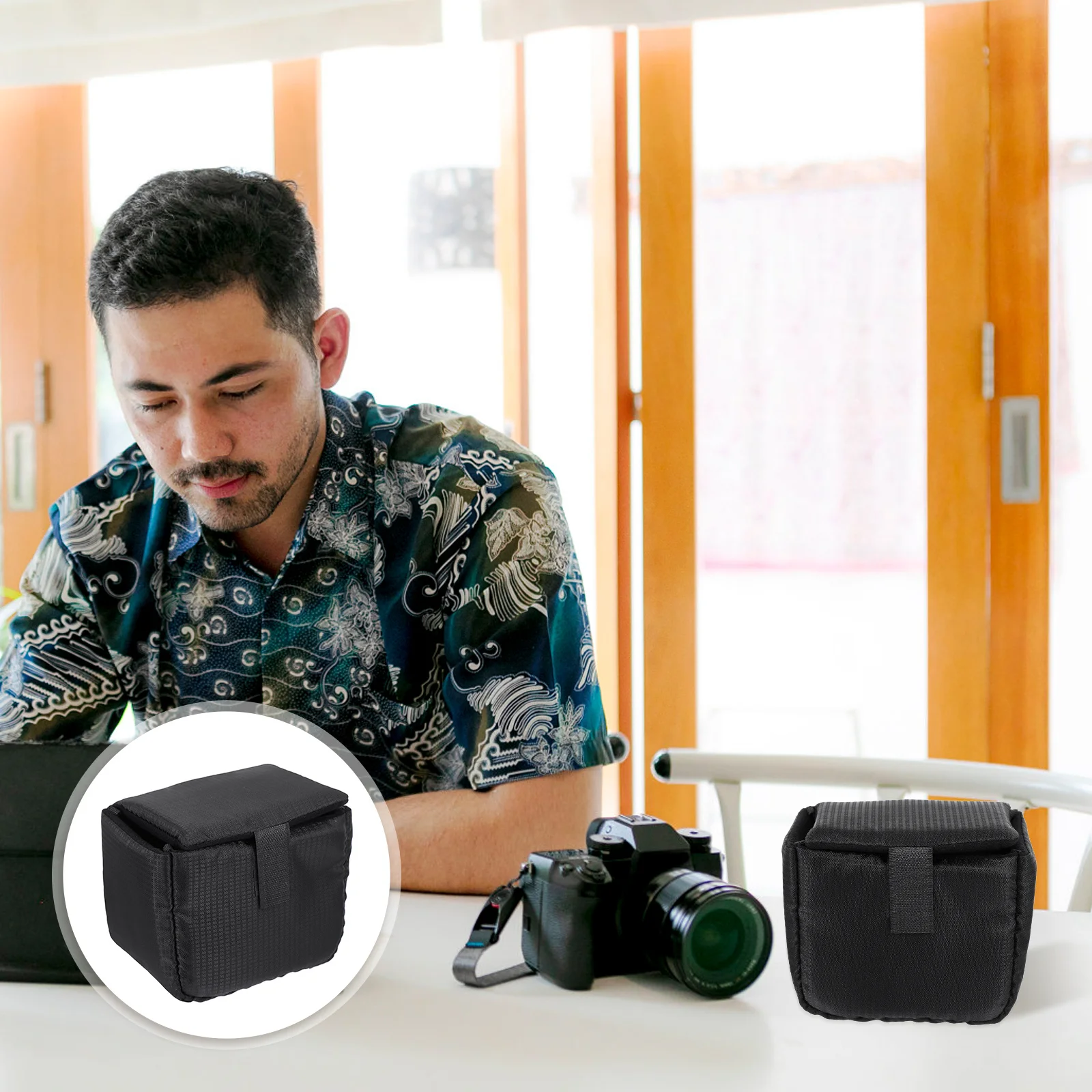 

Water Resistant Camera Lens Bag Thickened Polyester Pouch for Dslr Lenses Durable Practical Antivibration Protection