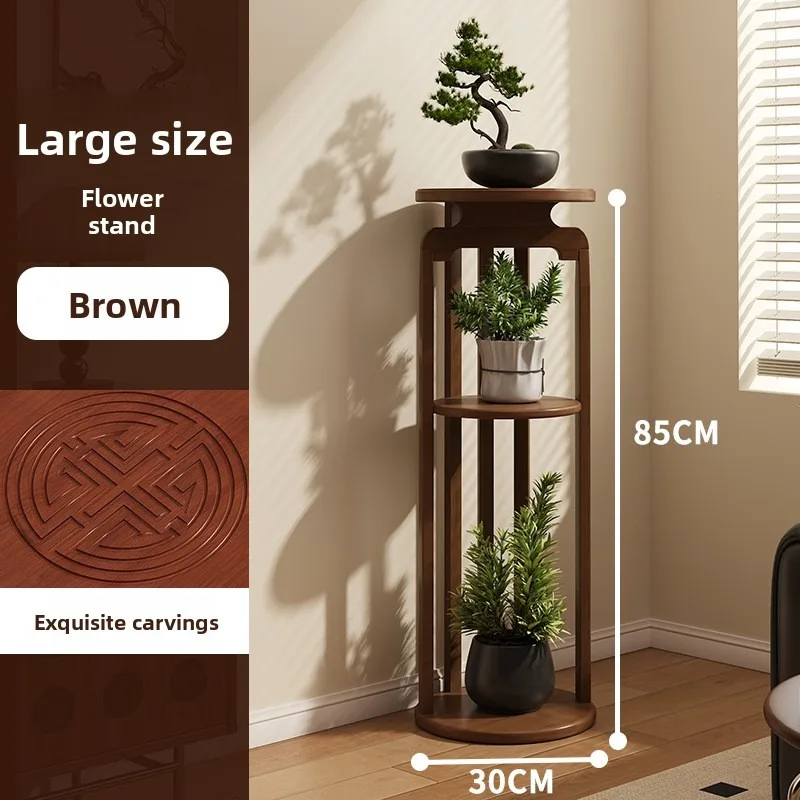 Chinese Style round Plant Stand Floor Vase Pot Rack Living Room Balcony Outdoor Decorative Plant Stands for Home Garden