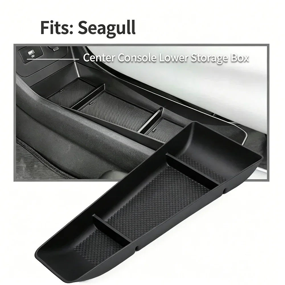 For BYD Dolphin 2023-2025 Center Console Storage Box Car Central Lower Layer Tray TPE Organizer Interior Accessories Tidying