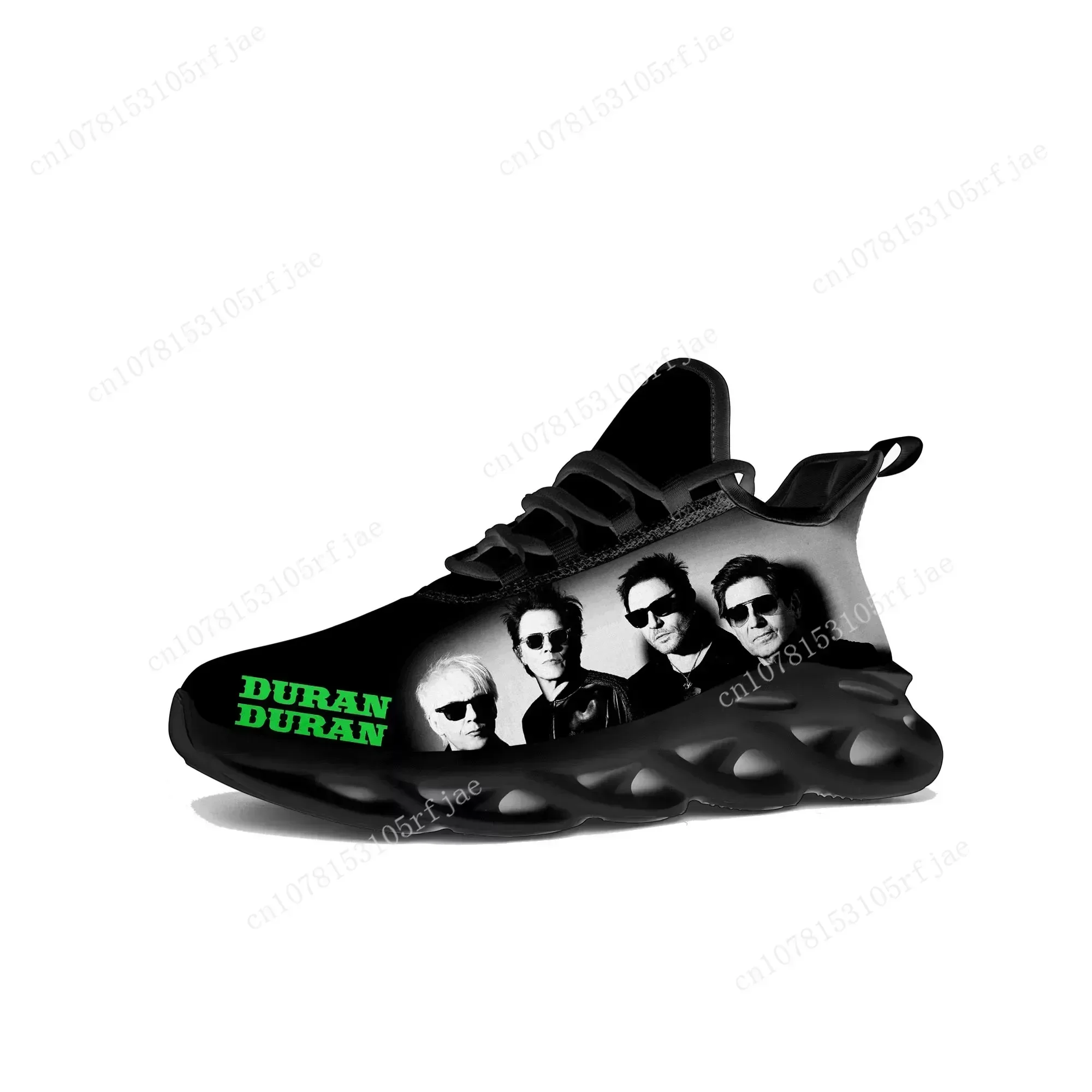 Duran Duran Flats Sneakers Mens Womens Dance Rock Band Sports Running Shoe Sneaker Lace Up Mesh Footwear Tailor-made Shoe Black view 2