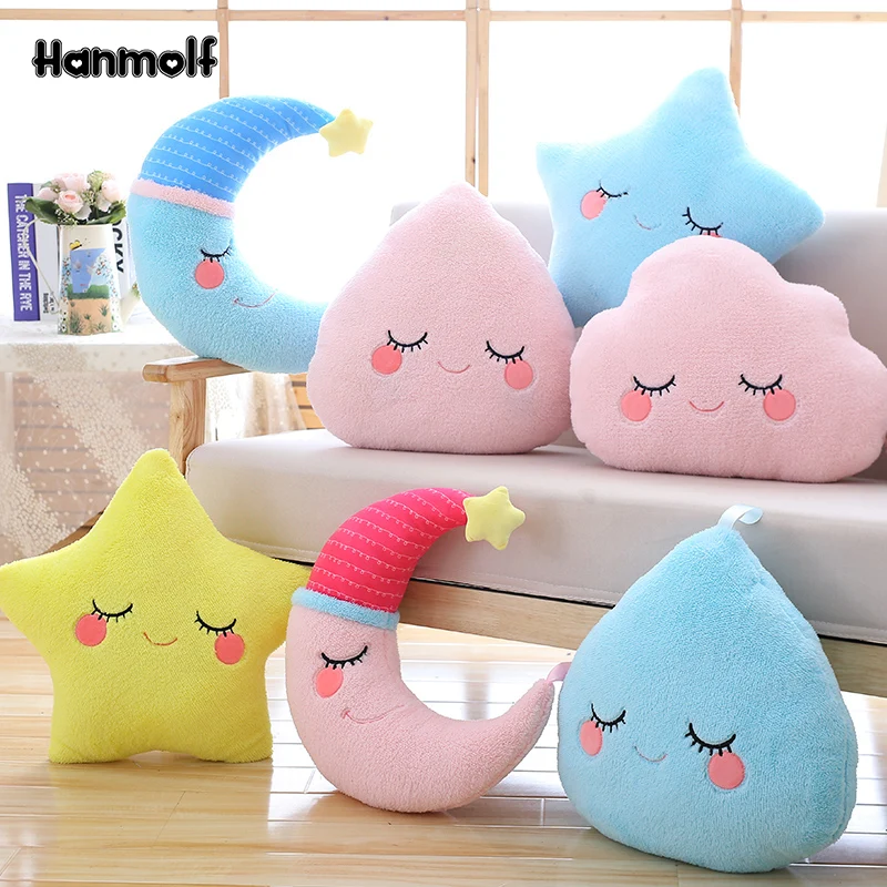 

Приятная для кожи плюшевая подушка в форме капли воды в форме звезды и луны, декоративная мягкая подушка, диван, стул, кровать, подушка, подарок