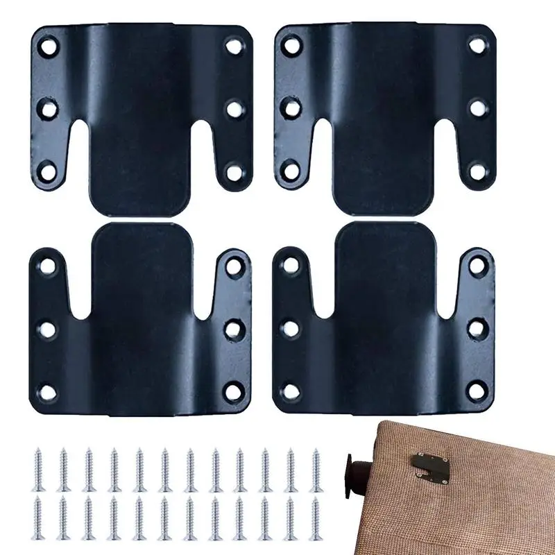 4pcs Metal Sectional Sofa Connector Sofa Connector Interlock Bracket Sofa Bed Interlocking Flush Mount Connectors With 24 Screws