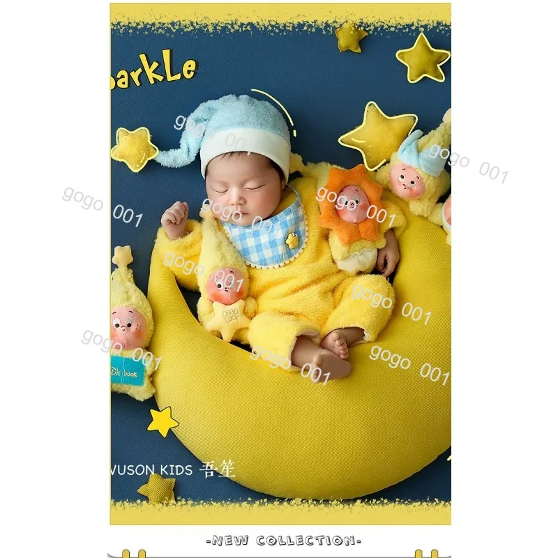 Star Theme Baby Photo Props Set for Newborn – Full Moon & 100 Day Photography Accessories, Kids Studio Shooting Decor