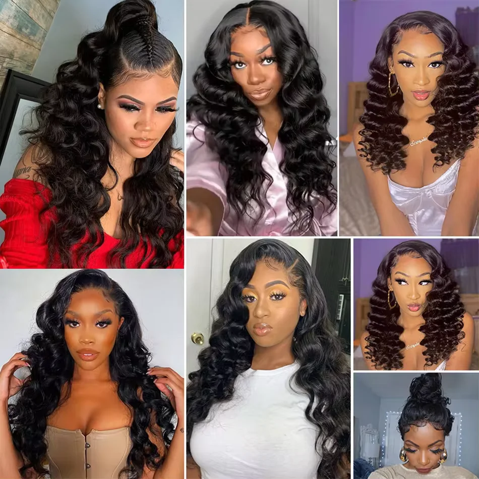 Losse Golf Menselijk Haar Bundels Braziliaanse Remy Haar Weave Ruwe Virgin Hair Extensions 1 3 4 Bundels Deal Inslag Doule Getrokken Groothandel