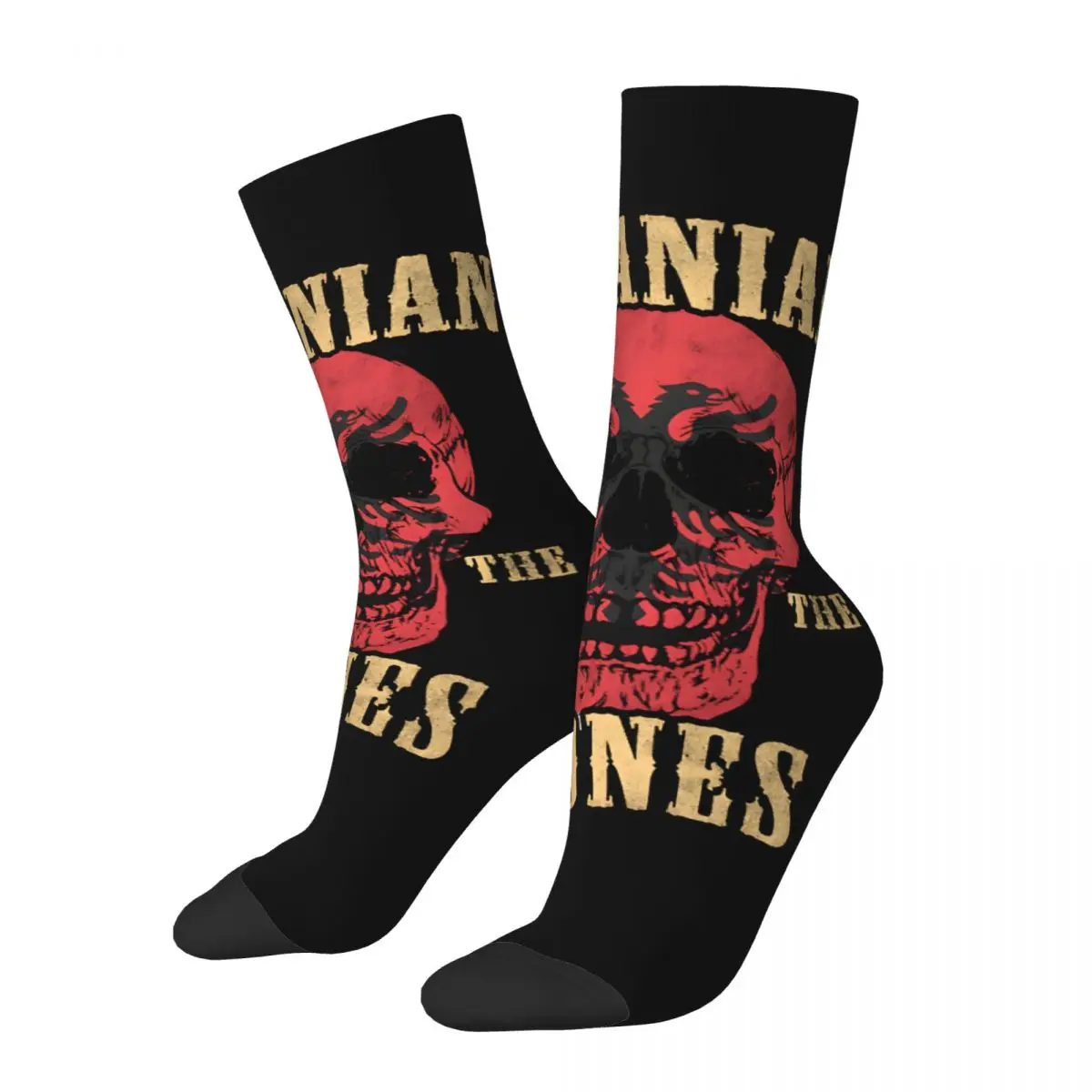 The Bones Men's Socks Retro Harajuku Albanian Eagle Street Style Novelty Casual Crew Sock