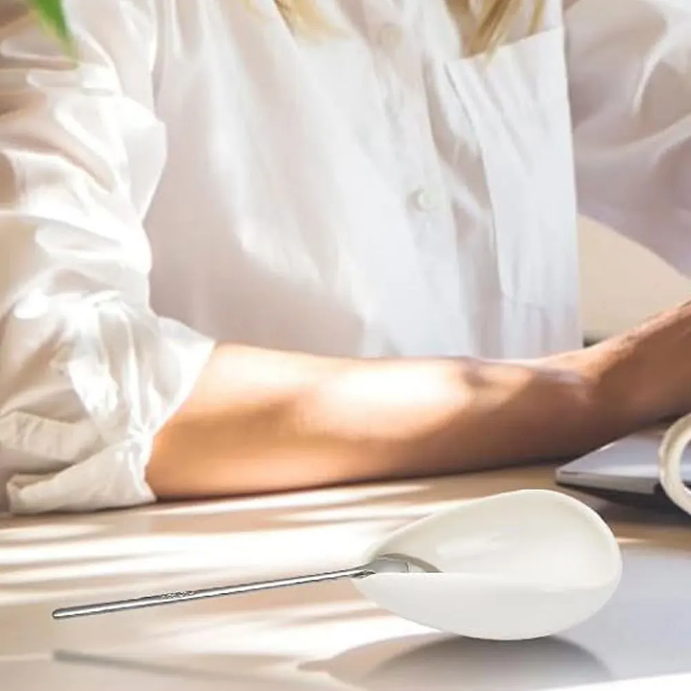 

2Sets Delicate Coffee Spoon with Rest Convenient Grip Tidy Tabletop Snack Tray for Dining Coffee Scoop and Rest