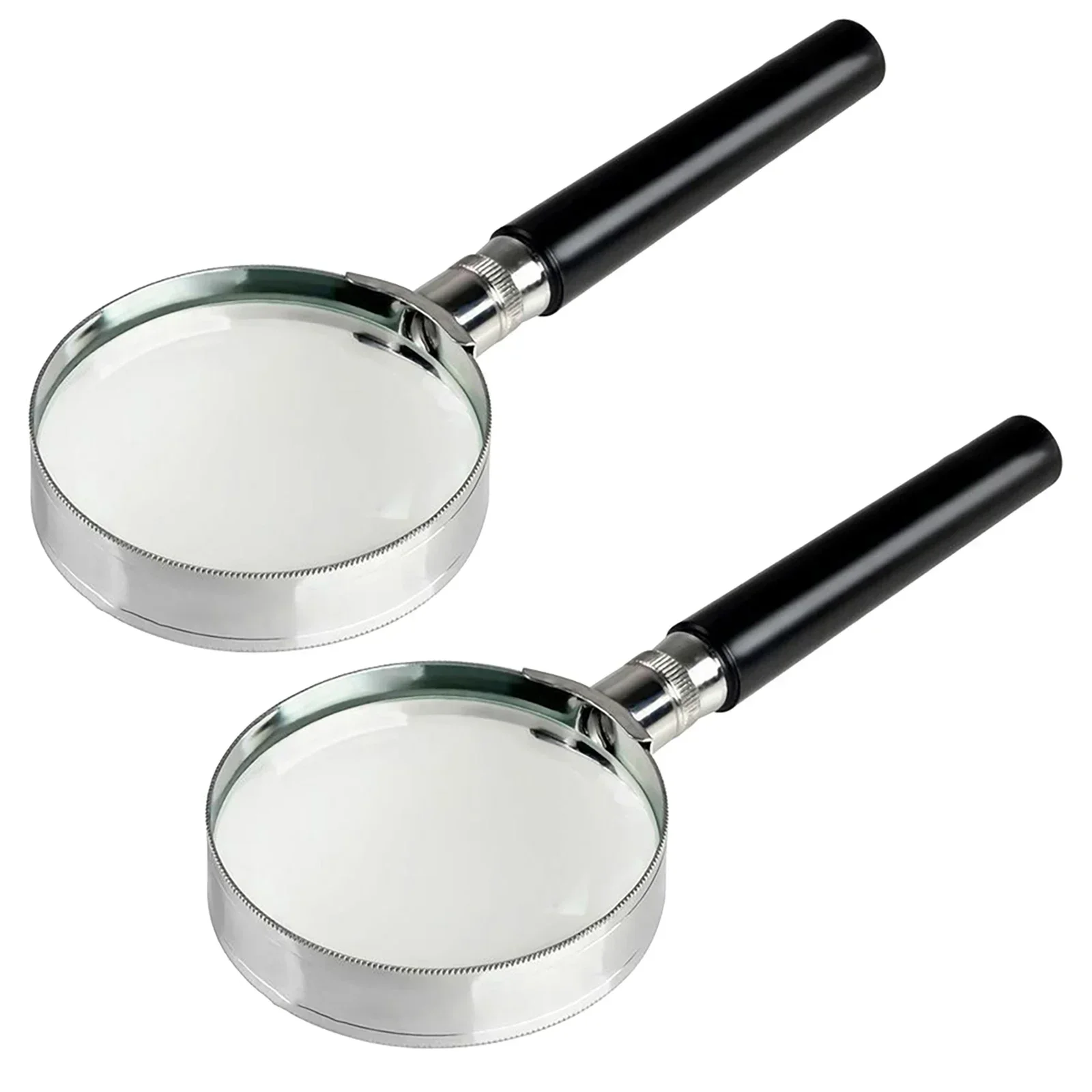 2PCS 5X Magnification Handheld Magnifier Magnifying Glass Handle 60mm 2inch Magnifying Glass Home Office Tools