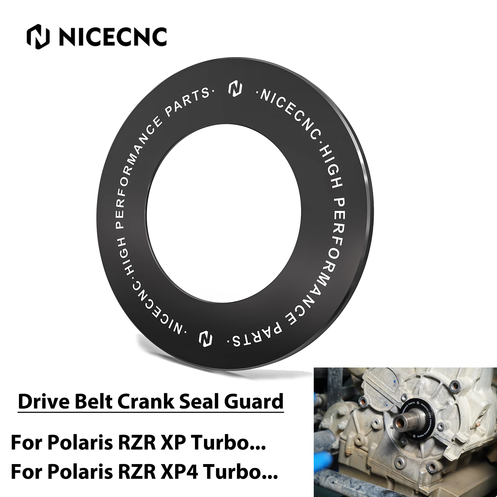 

NICECNC UTV Drive Belt Crank Seal Guard Aluminum For Polaris RZR XP Turbo/ RZR XP 4 TURBO 2016-2018 #2636329