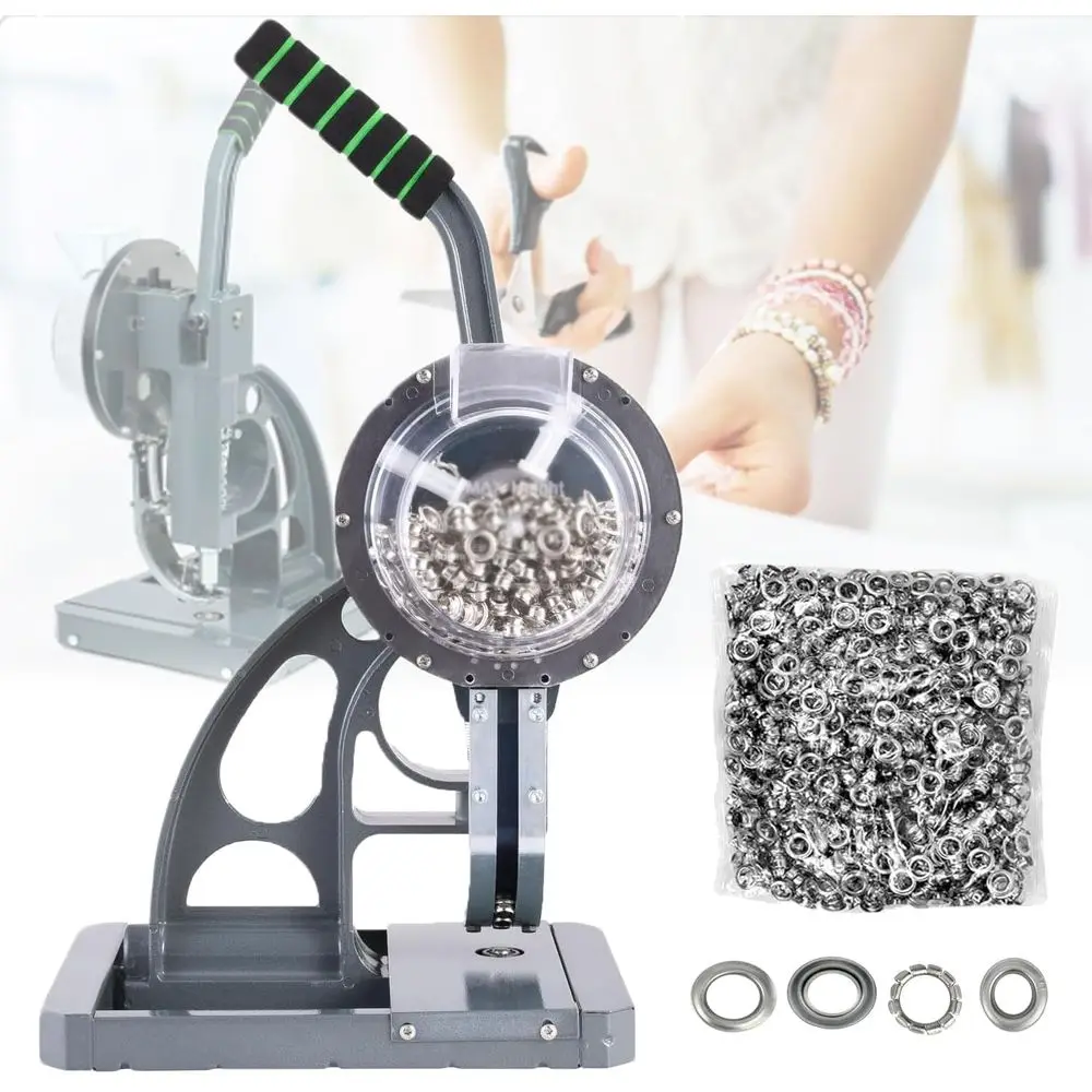 

Промышленный полуавтоматический станок для установки люверсов с 1000 комплектами гromетов, креплениями для баннеров, инструментами для пробивания и прессования