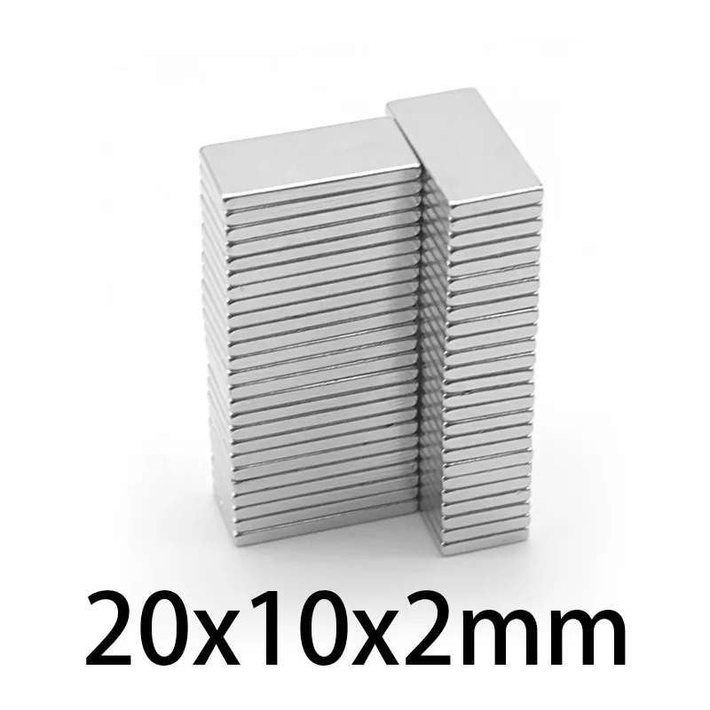 

10PCS 20x10x2 mm Quadrate Rare Earth Neodymium Magnet With Glue Tape 20x10x2mm Strong Powerful Magnets 20*10*2mm