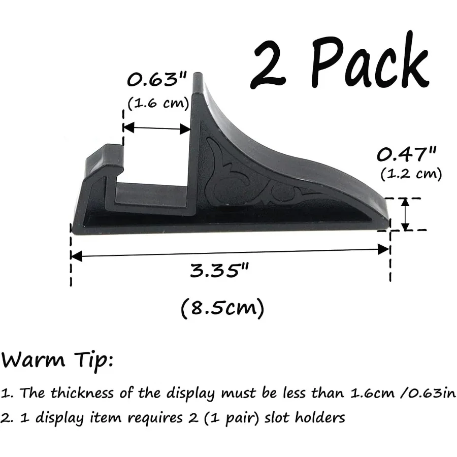 Semetall 2 pacote multution plástico expositor placa titular pequeno quadro de imagem preto