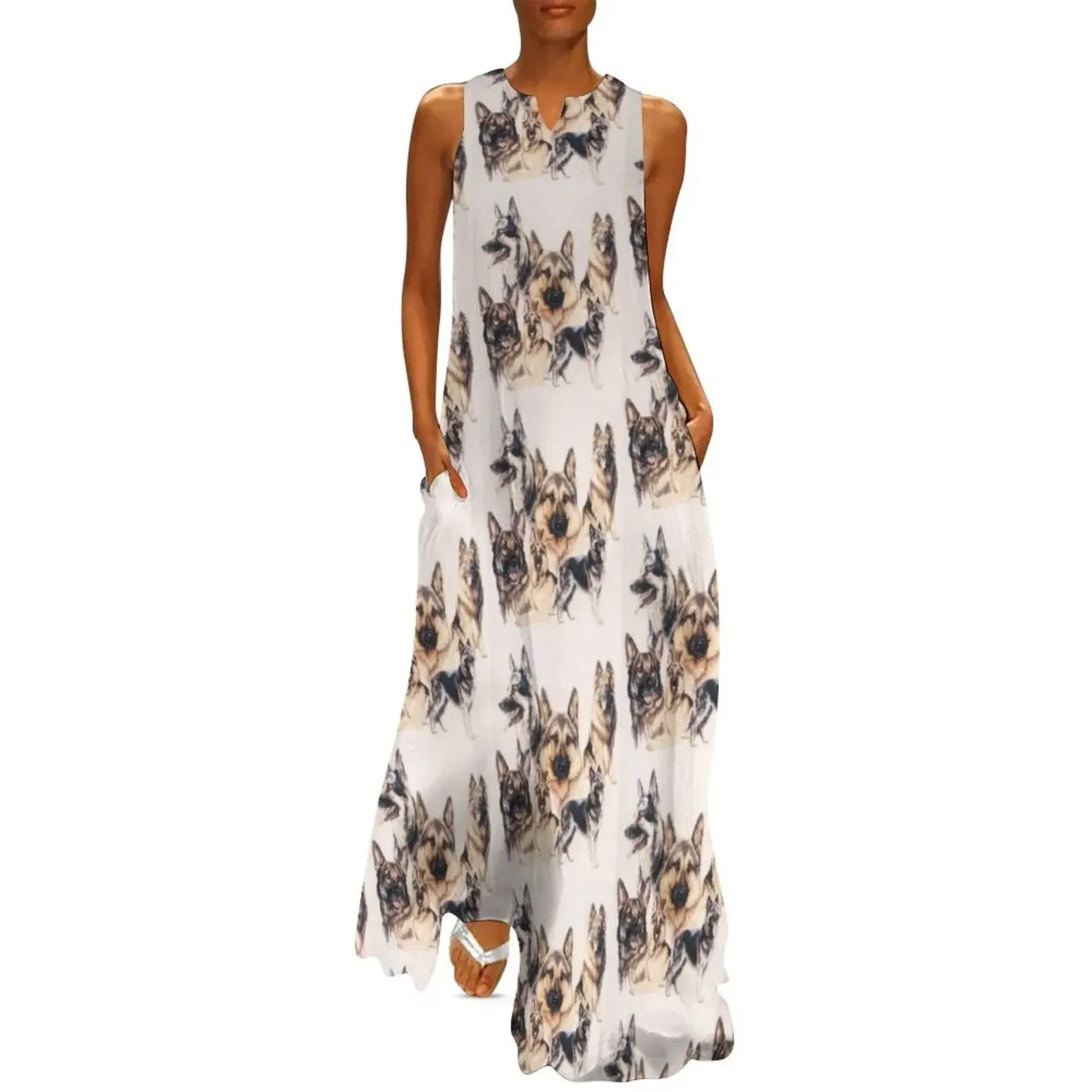 

German Shepherd Gallimaufry Long Dress long dresses for women luxury dress bandage dress