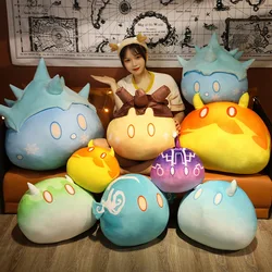 35-45cm Kawaii Genshin Impact Slime Game Plush Toy Stuffed Cartoon Geo Cryo Baby Sleeping Pillow Cute Gift Girl Kid Room Decor