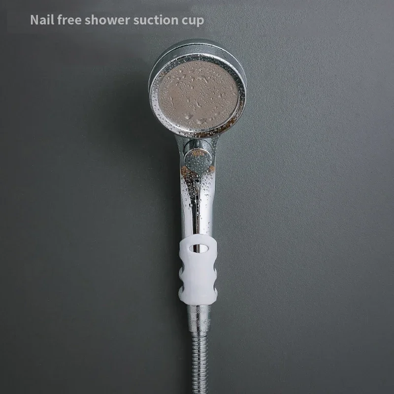 Shower Head Holder Bracket Wall Mount Suction Cup Punch-free Bathroom Shelf Rack Douche Accessory