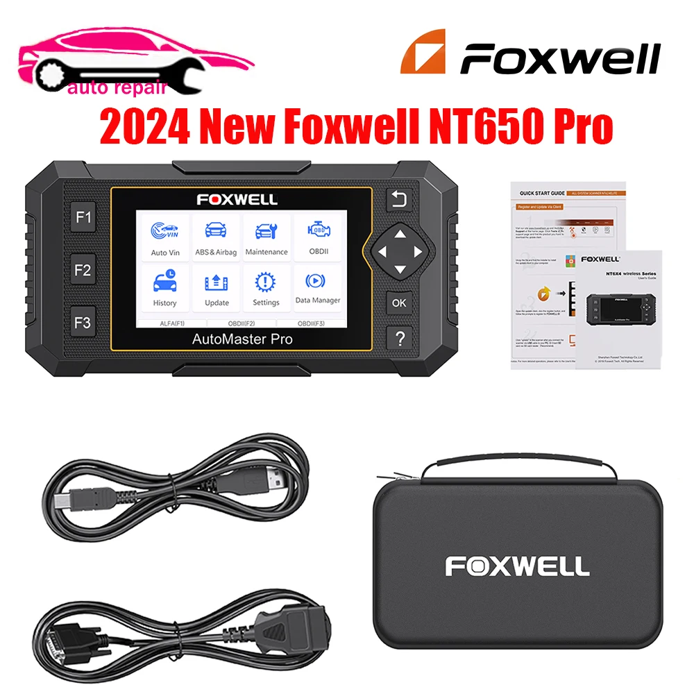 2024 Новый FOXWELL NT650 Pro NT650PRO OBD2 сканер Авто ABS SRS считыватель кодов диагностический инструмент EPB OIL TPMS 25 + сброс бесплатного обновления