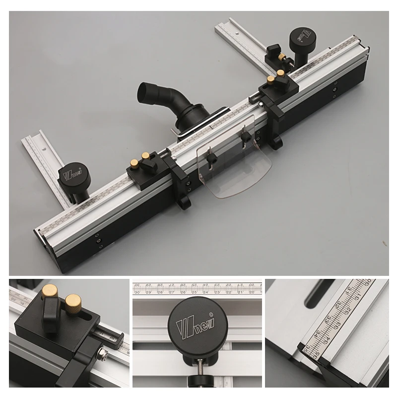 ช่างไม้ดูดฝุ่นอลูมิเนียมโปรไฟล์รั้ว Scale และเลื่อนวงเล็บเครื่องมือ Router ของใช้บนโต๊ะงานไม้เครื่องมือ