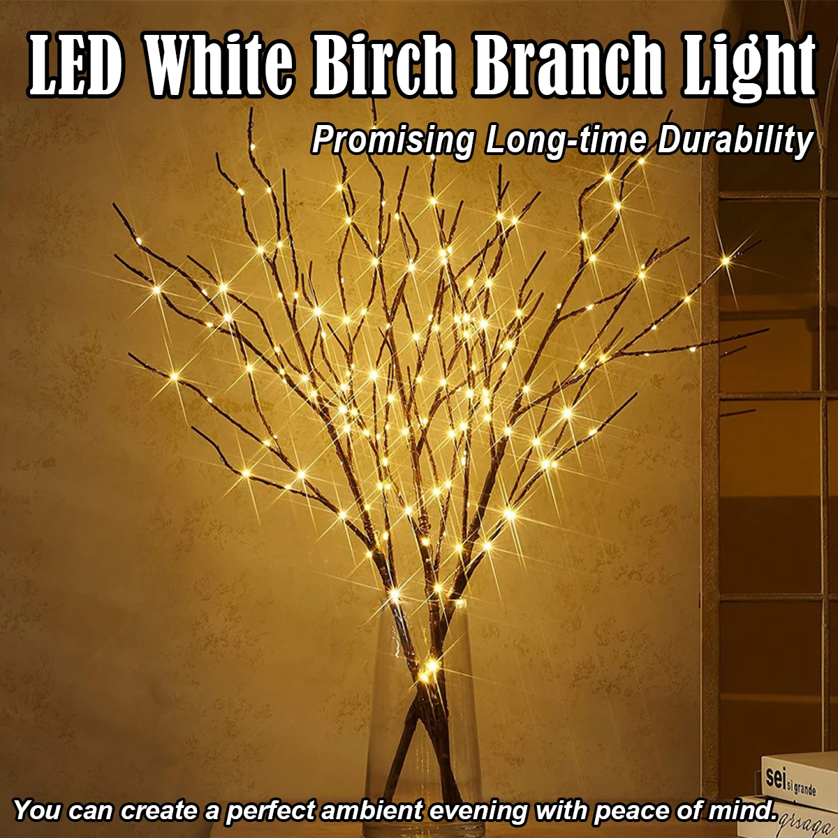 Hot 70cm Birch Branch Light Battery Operated Led Strip Lights Table Fairy Tree Decorative String White Twig For Bedroom Festive