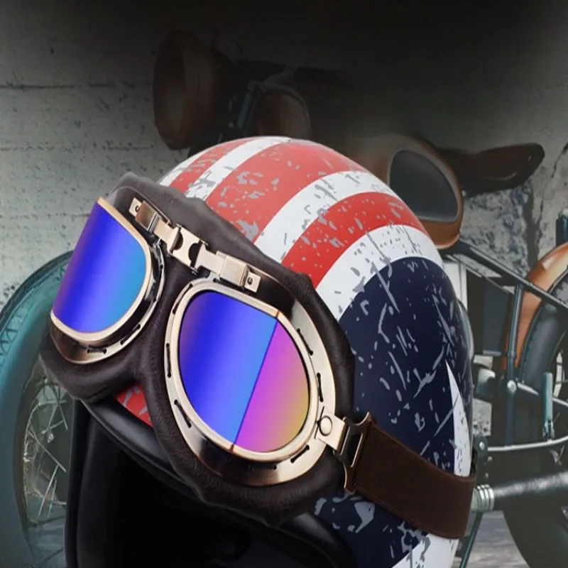 

Ретро мотоциклетные очки, винтажные классические мотоциклетные очки для Harley Pilot, стимпанк, велосипедные аксессуары, головной убор
