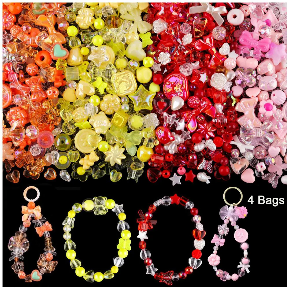 1 Beutel gemischter Acrylperlen in Bonbonfarben für DIY-Armbänder, Schmuckherstellung und Handyketten-Accessoires – Detail 6