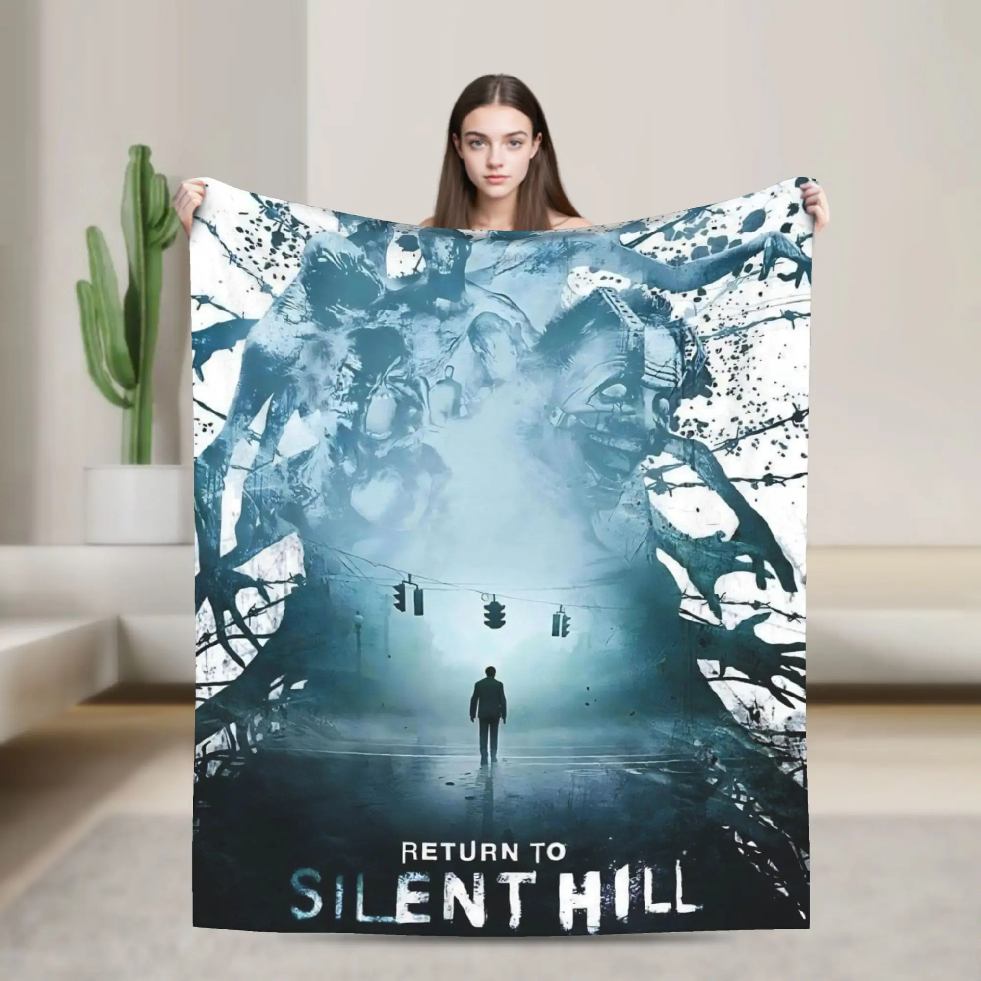 العودة إلى فيلم سايلنت هيل 2026 بطانية متعددة الأحجام بطانيات رمي فائقة النعومة ودافئة للأريكة والسرير