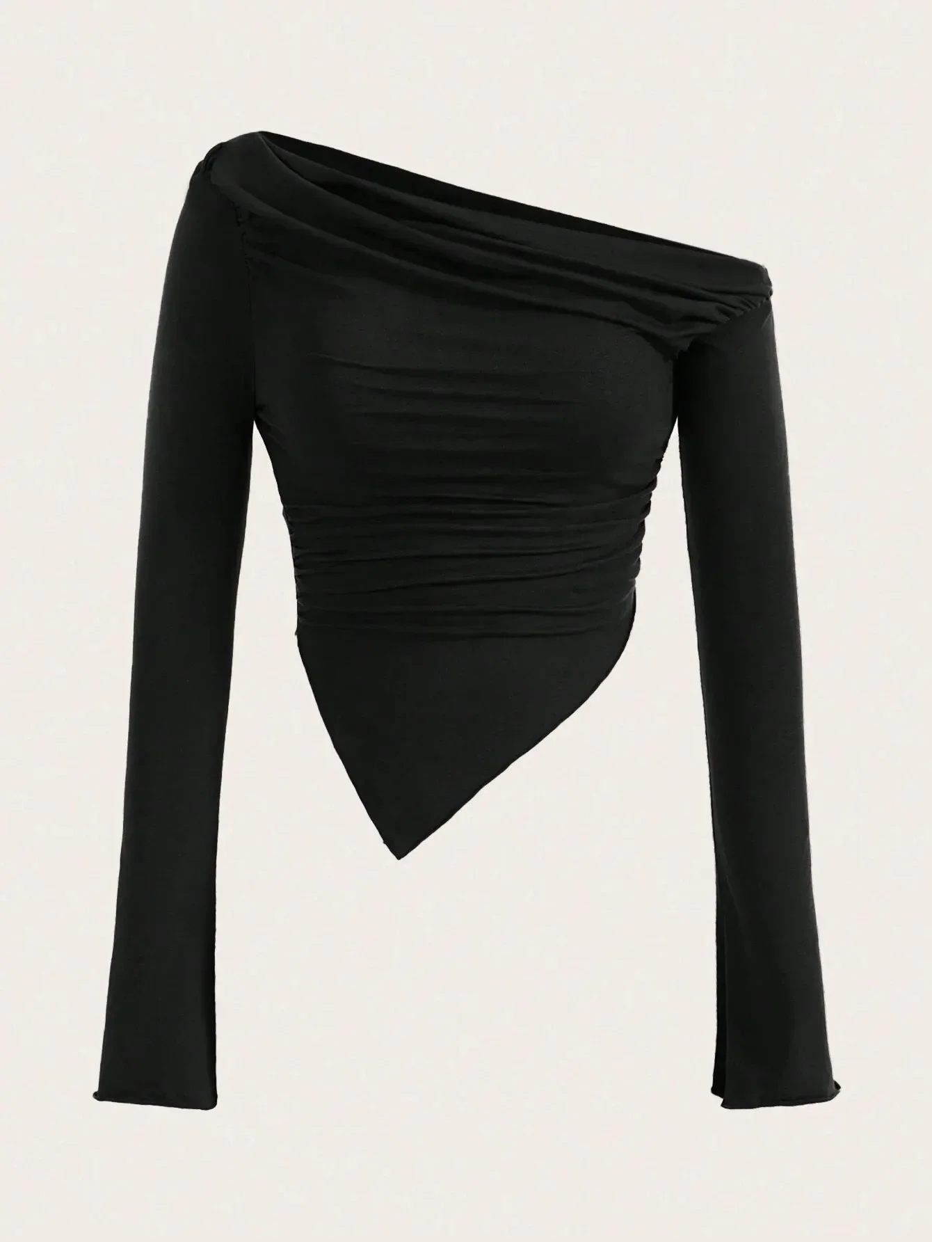 

Women Sexy Solid One Shoulder Long Sleeve T Shirt Spring Fall 2025 Y2K Clothes Grunge Goth Slim Fit Tee Top Tshirt Streetwear