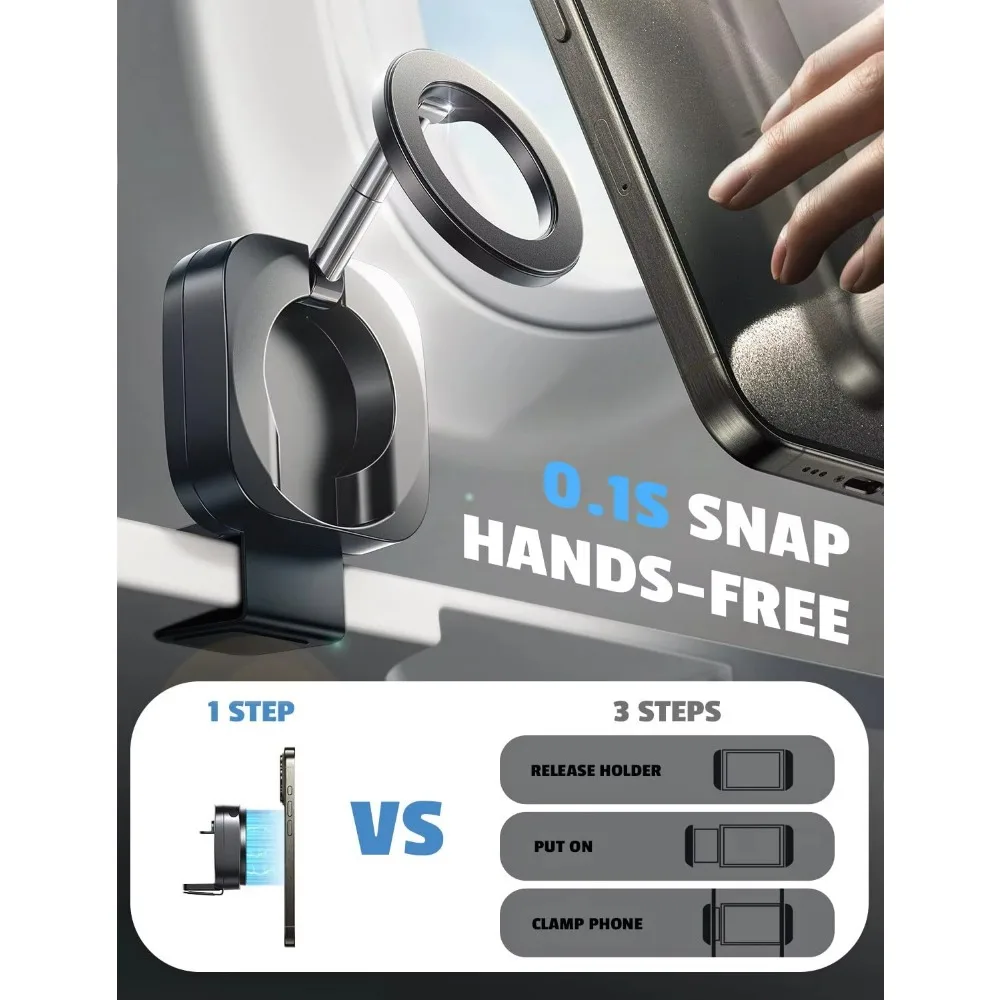 Soporte magnético plegable para teléfono para cinta de correr Magsafe, soporte Universal plegable para coche, soporte magnético ajustable con rotación para teléfono inteligente