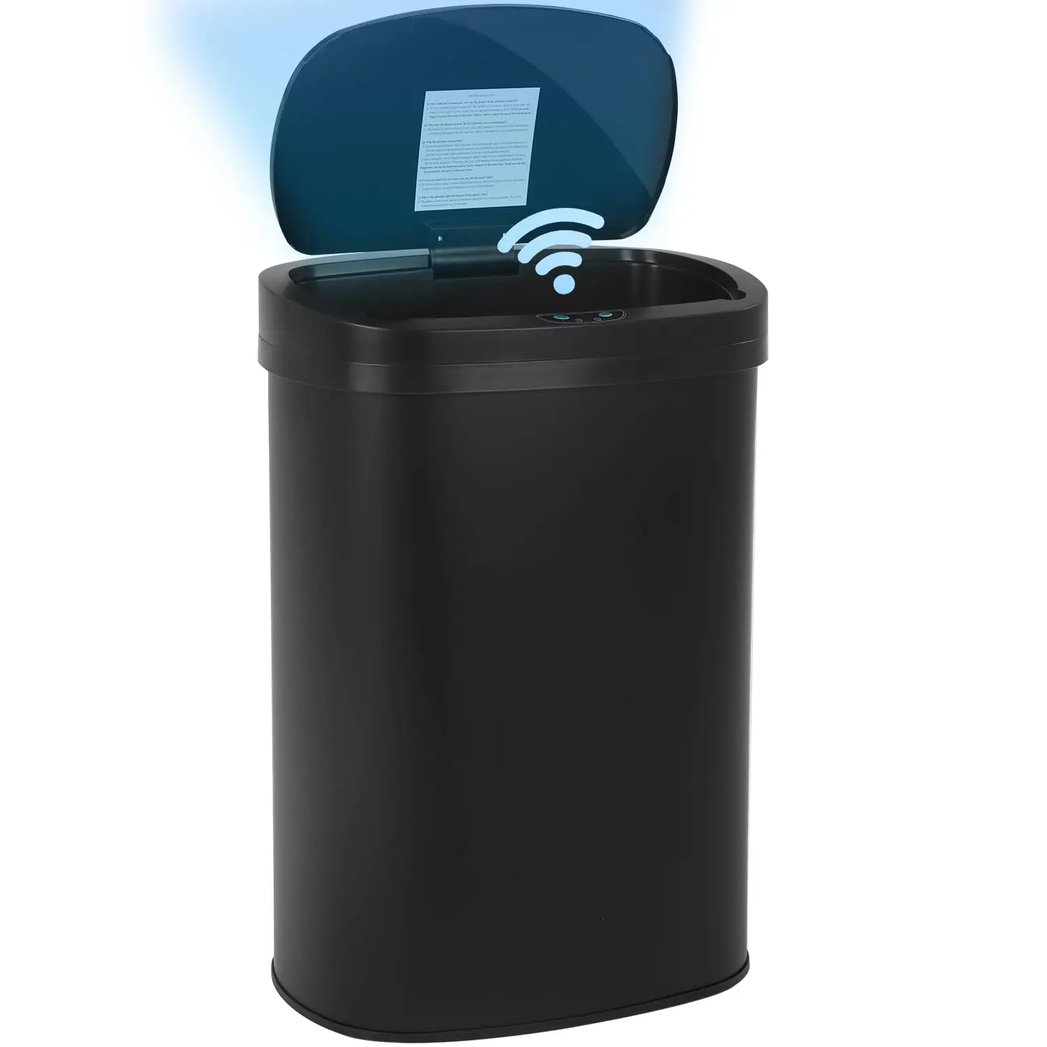 

13 Gallon Motion Sensor Trash Can, Stainless Steel, Black, for Kitchen
