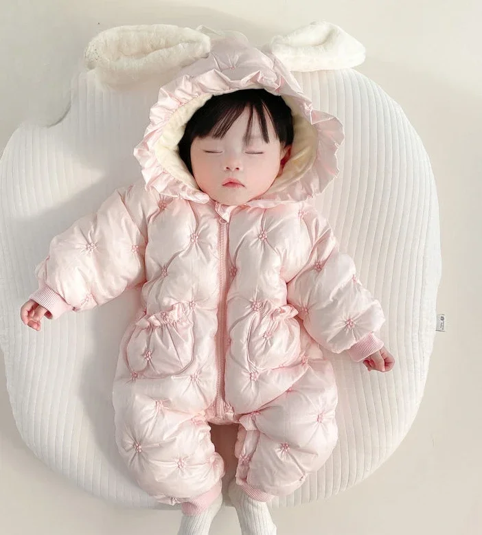 

Baby Romper 2024 New Baby Winter Clothes Jumpsuit Cute Girls Baby Outdoor Clothes Children Cold Protection Warm Romper