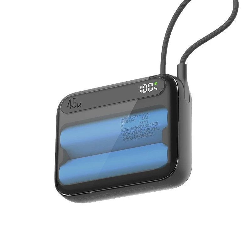 

Mini mobile phone watch magnetic mobile power bank, built-in cable 45W super fast charging