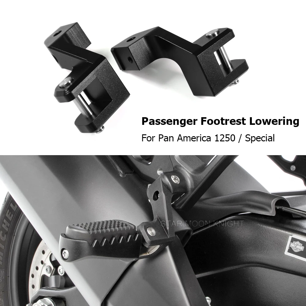 

For Pan America 1250 Special RA1250 PanAmerica 2021 2022 2023 Motorcyle Passenger Footpeg Lowering Kit Footrest Relocation