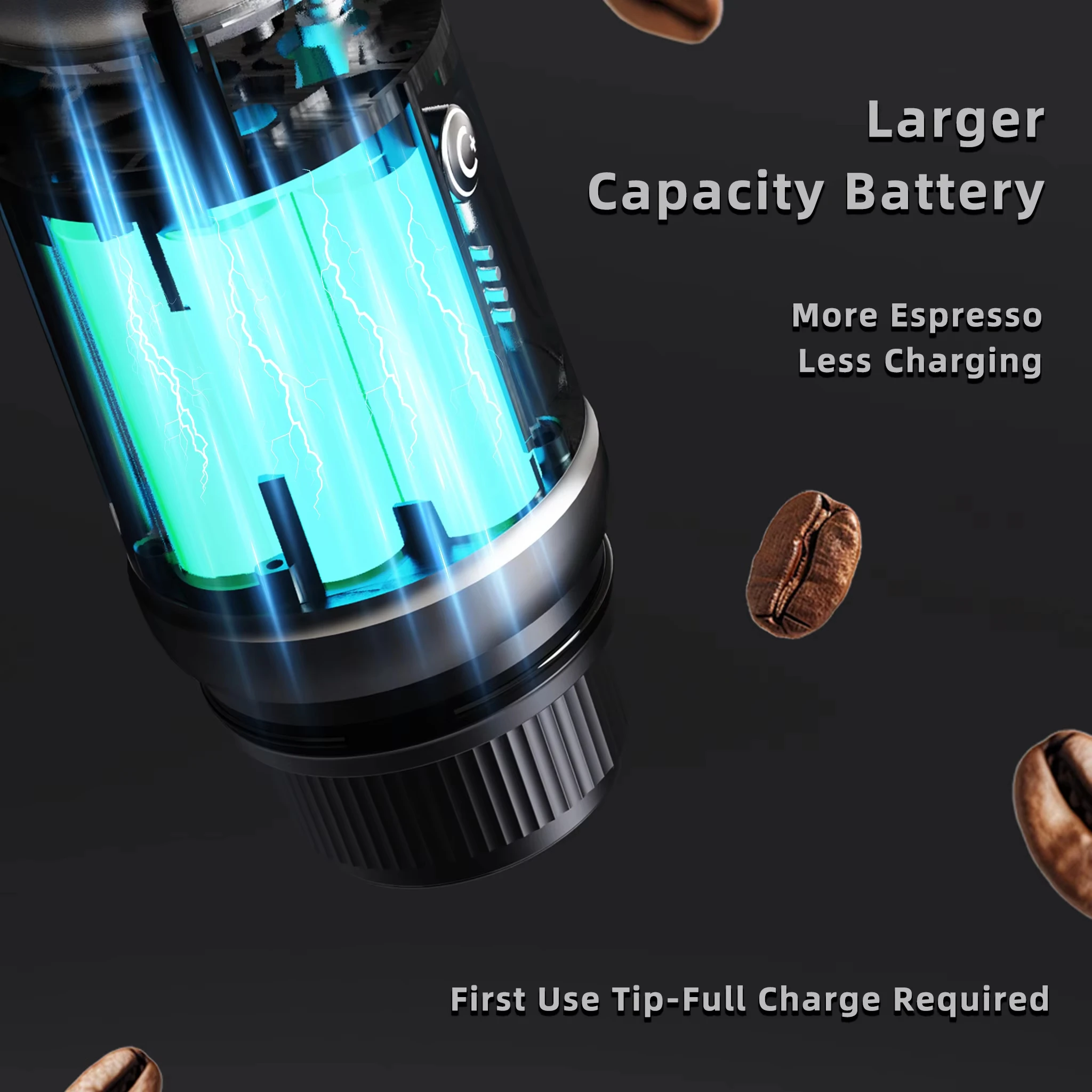 Portable Espresso Machine Self-heating Car Coffee Machine Compatible with Ground Coffee and Capsules Suitable for Travel, Office