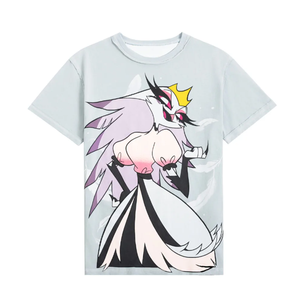 Fizzarolli STELLA Tees Helluva Boss Cosplay Kostüm T-Shirt Anime-Druck Kurzarm-T-Shirt Locker Lässige Streetwear Sommer-Oberteile – Detail 3